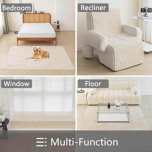 Muamar Dog Bed Cover Sofa Protector 30x70 inch Cream White
