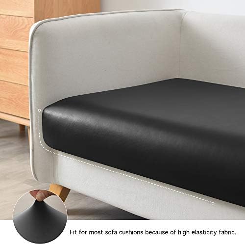 Yates Home 3 Piece Black PU Leather Sofa Slipcover