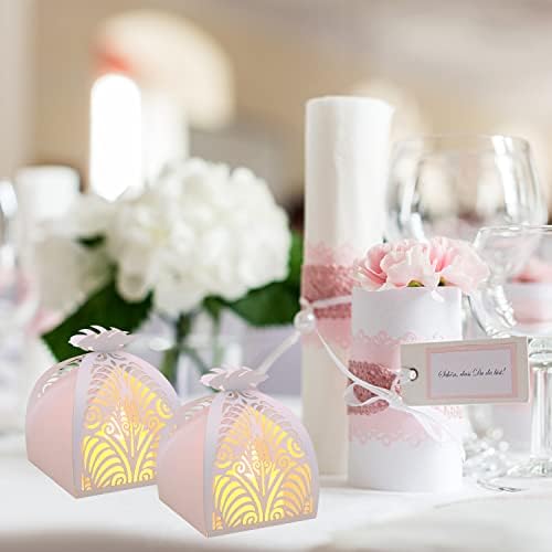 KPOSIYA Pack of 70 Laser Cut Favor Boxes White