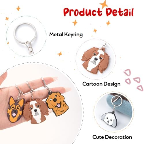 20pcs Dog Keychain Keyring Set for Kids Party Gifts