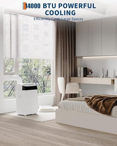 14000 BTU Portable AC Unit with Cooling Dehumidifier and Fan Modes