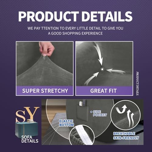 ZNSAYOTX Stretch Velvet Recliner Cover Set