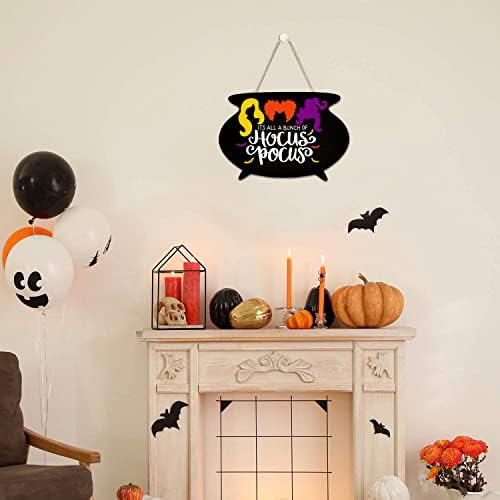Hocus Pocus Halloween Door Sign Wooden Wall Hanging Decor