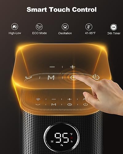 Wind Talk 1500W Electric Ceramic Space Heater with 4 Modes and Timer