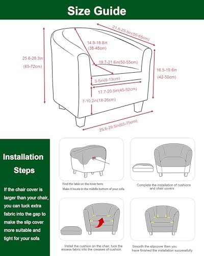 CRFATOP 2 Piece Armchair Slipcover with Cushion Protector