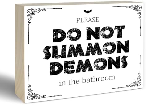 4 x 6 Funny Bathroom Wood Decor Sign - A06