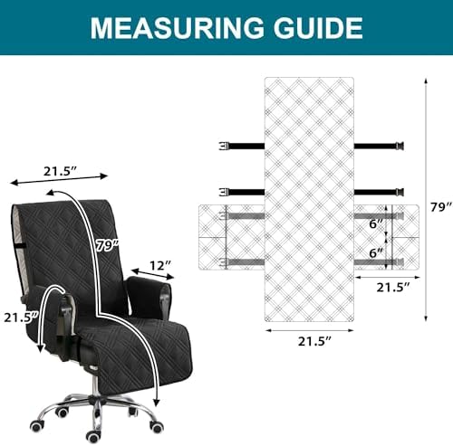 Turquoize Waterproof Office Chair Cover with Armrests