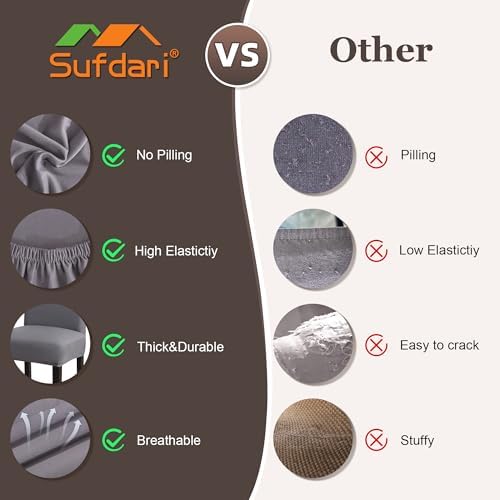 Sufdari Dining Chair Covers Set of 4 - Gray