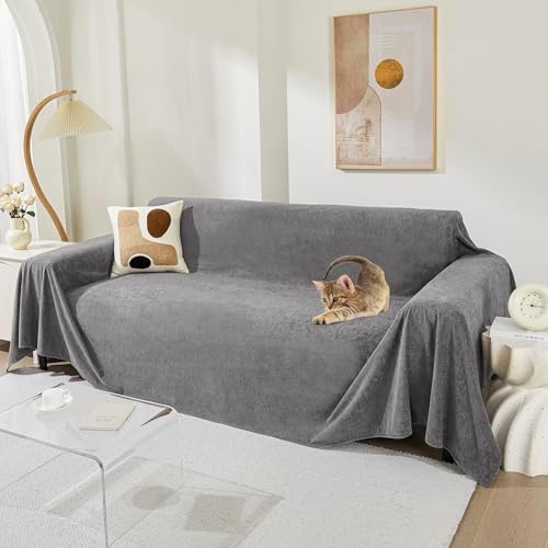 MEETSKY L Shape Sofa Slipcover for Pets 91x134 Grey