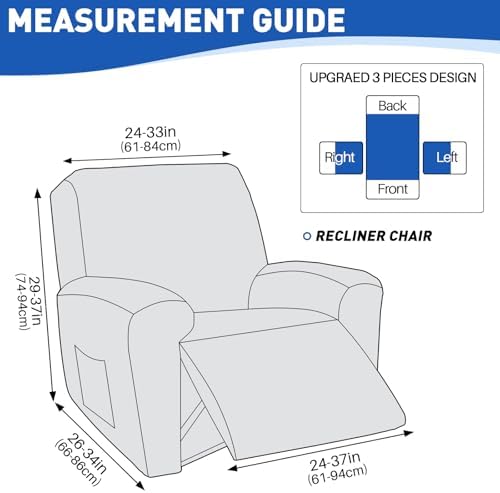 MAXIJIN Waterproof Recliner Chair Covers 3 Pieces