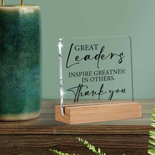 Thank You Gifts for Boss and Leader 4x4 Acrylic Sign with Stand