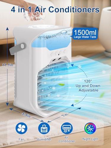 Portable Air Conditioner with 4 Speeds and 2 Cool Mists 1