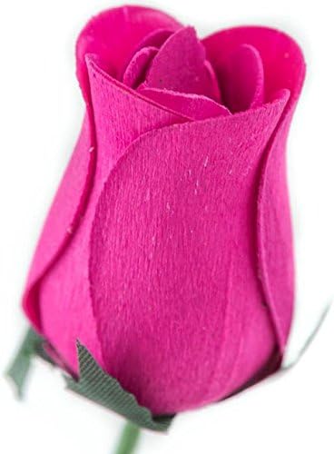 Hot Pink Bunch of 8 Closed Bud Wooden Roses for Crafts