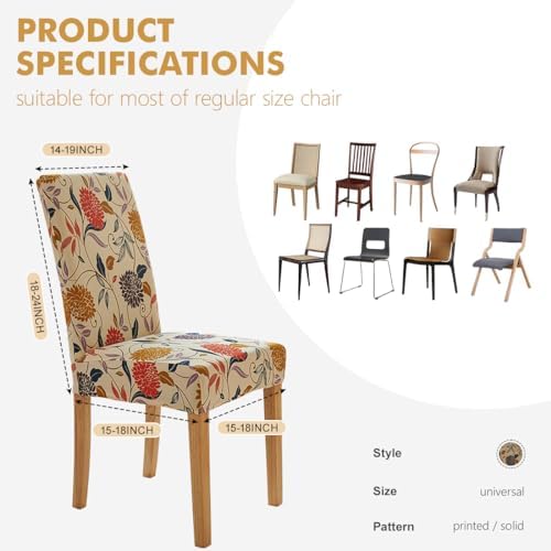 Secgo Dining Chair Covers 4 Pack Stretch Spandex Slipcovers