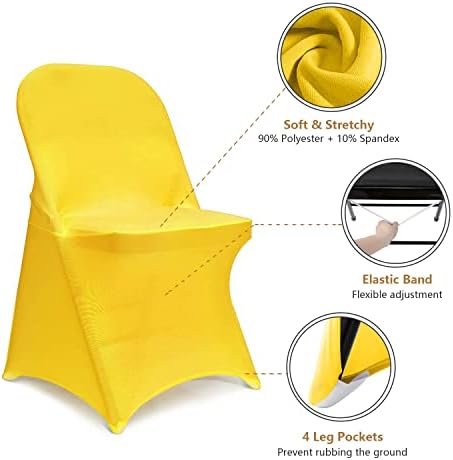 ManMengJi Yellow Folding Chair Covers 12PCS Set