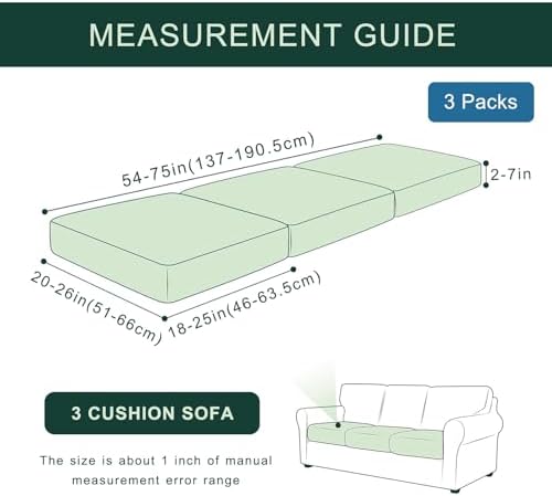 Hyha Waterproof Couch Cushion Covers 3PC Grey