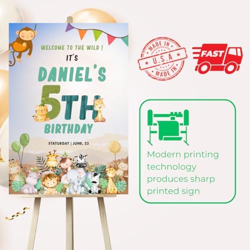 Custom 5th Birthday Welcome Sign - Personalized Party Banner