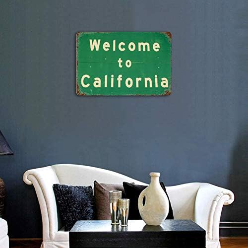 Retro Nostalgic Welcome to California Metal Sign