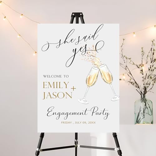 Boho Engagement Welcome Sign with Double-Sided Printing