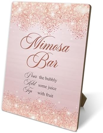 Mimosa Bar Sign with Stand for Parties and Weddings