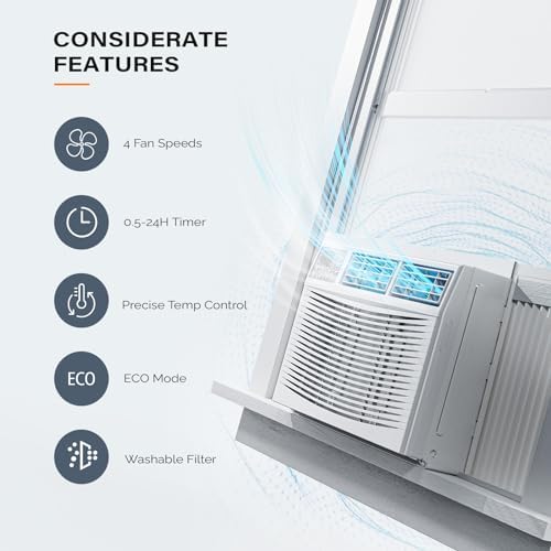 ROVSUN 8000 BTU Window AC with Heat and Smart Control