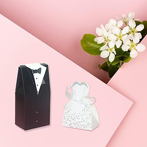 KAKABUQU 100 Pcs Wedding Favor Boxes with Bride and Groom Design 1