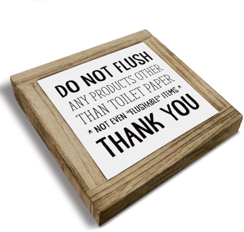 Funny Bathroom Reminder Wooden Sign 59x59x07 Inches