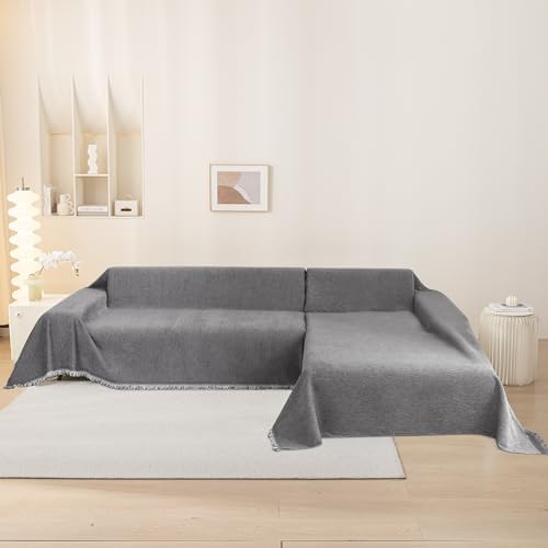 MEETSKY Thick Soft Sofa Slipcover Dark Grey 71 x 118