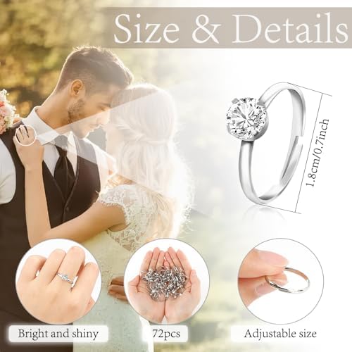 MystiCharm 72 Pcs Fake Wedding Rings Set 1