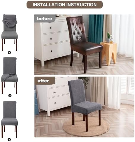 Waterproof Dining Chair Covers for Kitchen and Dining Room