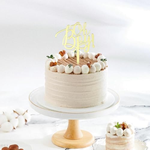 4PCS Oh Baby Cake Topper Gold Baby Shower Decor 1