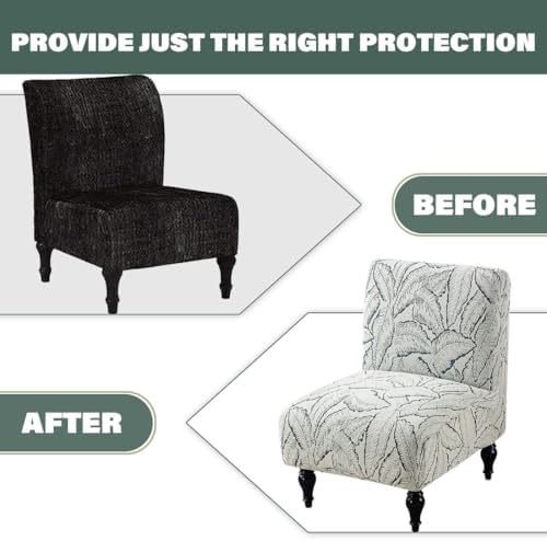 Buenanir Armless Chair Cover for Slipper Chair Green
