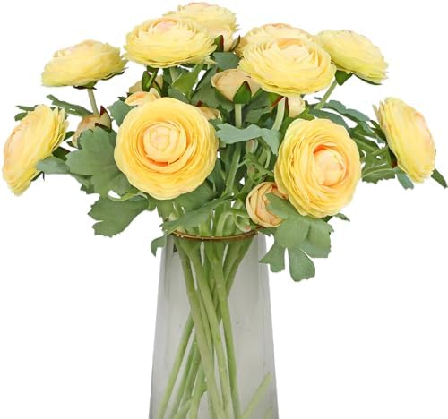 Artificial Ranunculus Flowers with Real Touch Stem