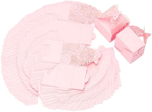 50pcs Laser Cut Floral Butterfly Favor Boxes - Elegant White Gift 1