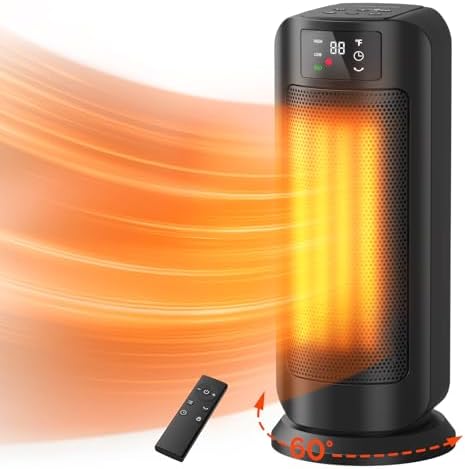 1500W Portable Electric Space Heater with Thermostat and 4 Modes