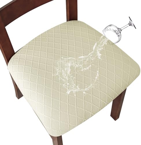 Genina Waterproof Dining Chair Covers 4 Pcs Beige