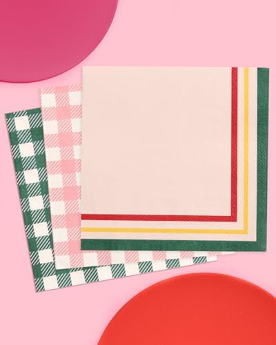 Xo Fetti Gingham Camp Napkins - 3 Ply 24 Pack
