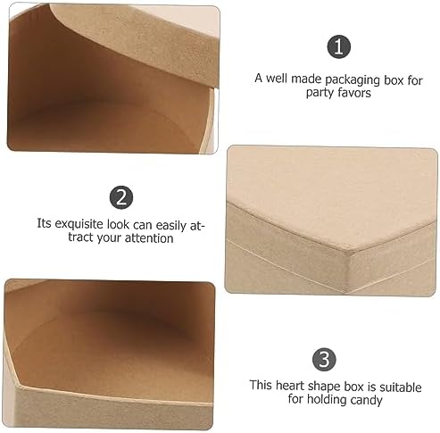 MOLUCKFU Kraft Heart Shaped Packaging Box for Wrapping and Gifting