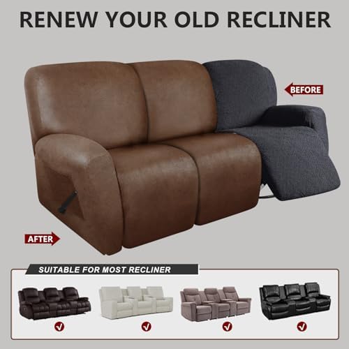 Molasofa Recliner Sofa Covers - 8 Piece Stretch Washable Set