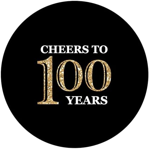 Big Dot of Happiness 100th Birthday Gold Circle Sticker Labels 24 Count