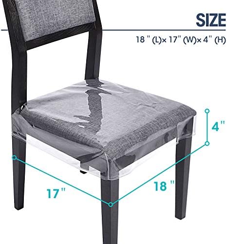 Zipcase 4 Pack Clear Chair Covers for Dining Chairs