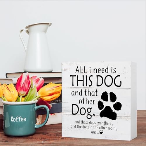 Dog Decor Wooden Box Sign 7x7 Inch Home Decor