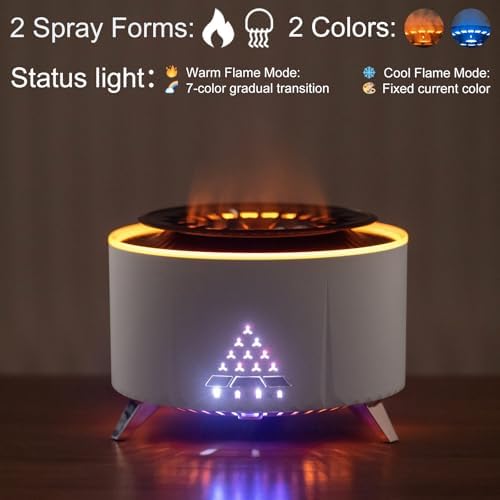 HodeMi Small Cool Mist Humidifier with Essential Oil Diffuser and Flame Mode