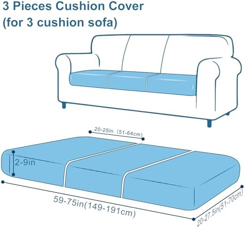 Smiry 3-Pack Stretch Soft Sofa Slipcovers