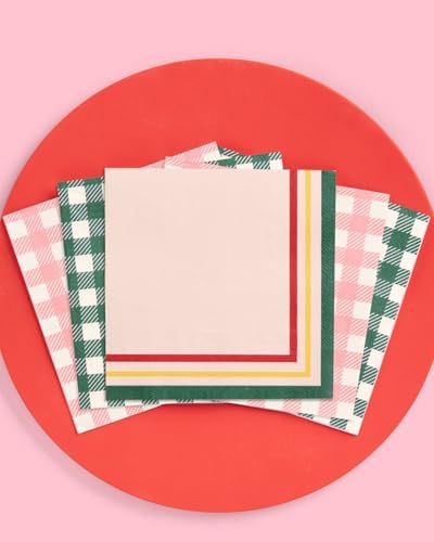 Xo Fetti Gingham Camp Napkins - 3 Ply 24 Pack