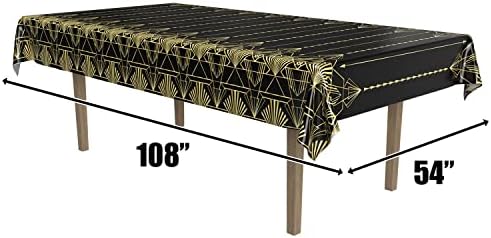 Beistle 2-Count 1920s Tablecover Black Gold