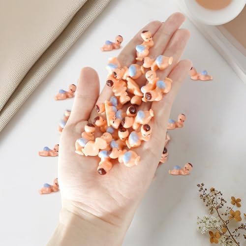 72 Pieces Mini Plastic Baby Favor Supplies Blue 1 Inch