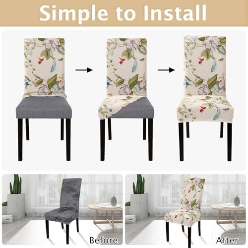SearchI Dining Chair Covers Set of 2 Spandex Washable Slipcovers