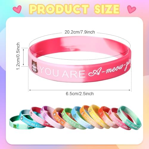 Motivational Animal Silicone Bracelets 12 Styles 24 Pieces