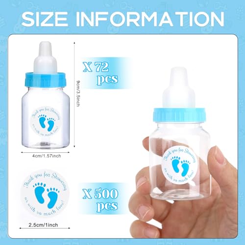 72 Mini Baby Shower Milk Bottles Party Favors